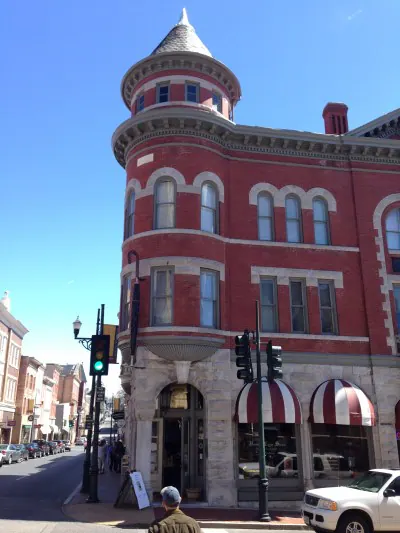 Historic brick buildings in downtown Staunton, Virginia