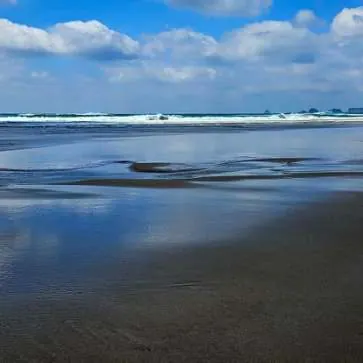 A broad sandy shoreline in Brittany