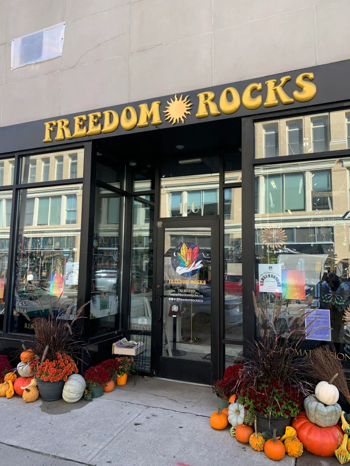 Exterior of Freedom Rocks crystal shop in Asbury Park