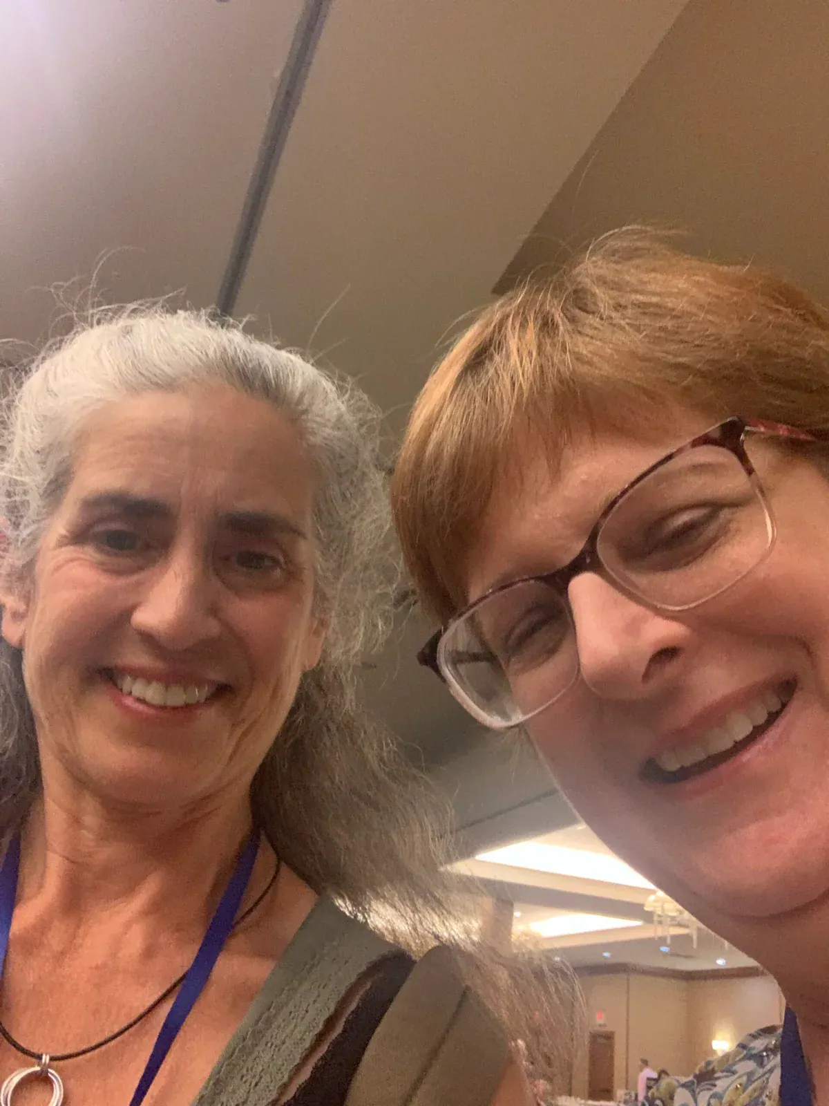 Anne Newgarden taking a selfie with her friend Deb at the Rochester event