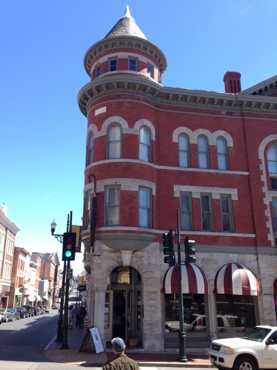 Historic brick buildings in downtown Staunton, Virginia