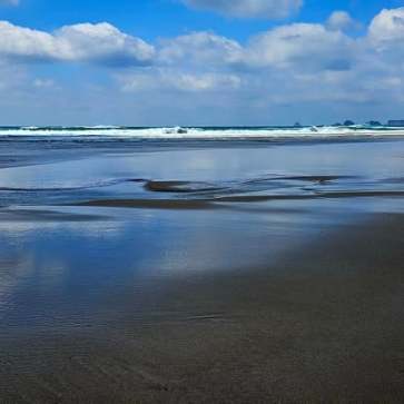 A broad sandy shoreline in Brittany