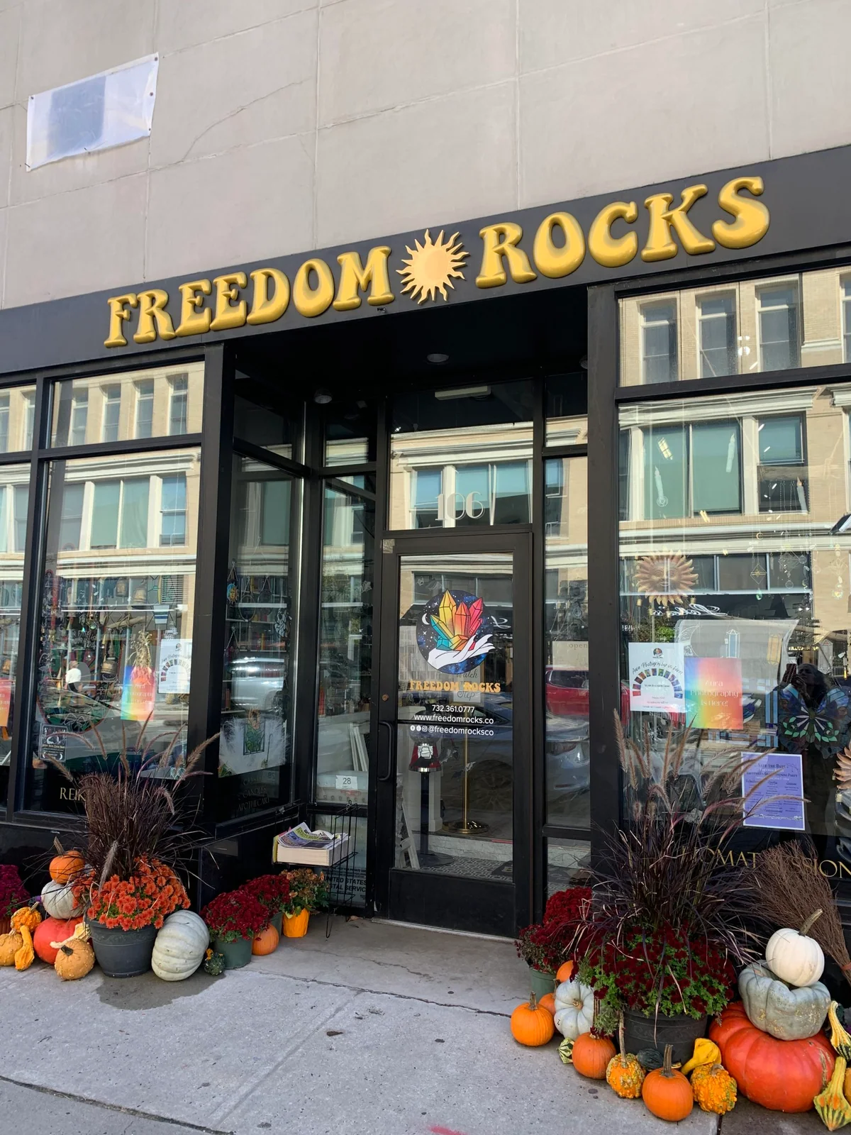 Exterior of Freedom Rocks crystal shop in Asbury Park