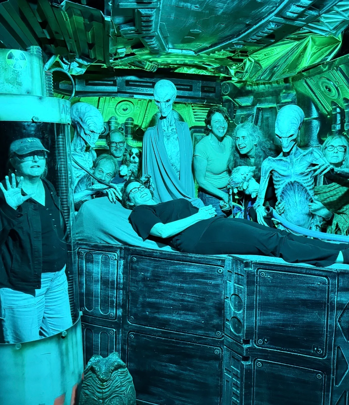 Visitors gathered inside the Pine Bush UFO and Paranormal Museum